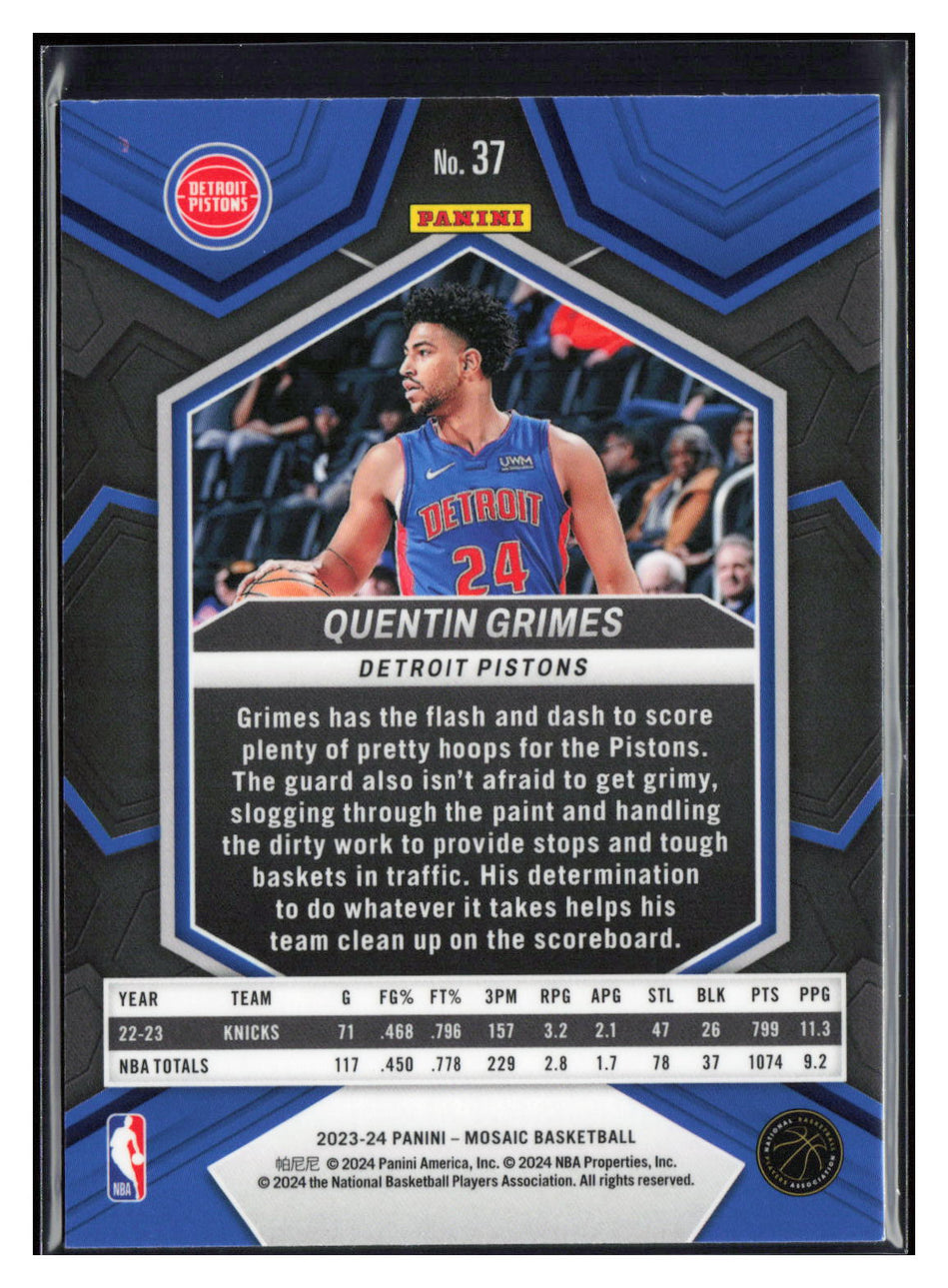 2023-24 Panini Mosaic #37 Quentin Grimes