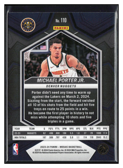 2023-24 Panini Mosaic #110 Michael Porter Jr.