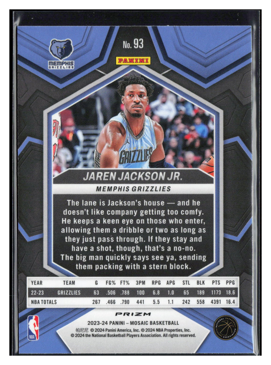 2023-24 Panini Mosaic #93 Jaren Jackson Jr. Reactive Blue