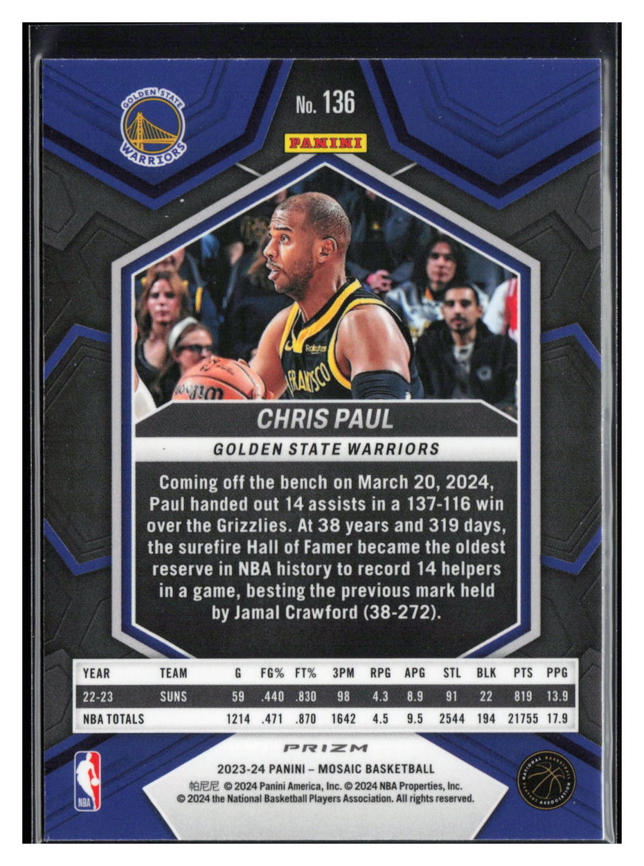 2023-24 Panini Mosaic #136 Chris Paul Reactive Blue