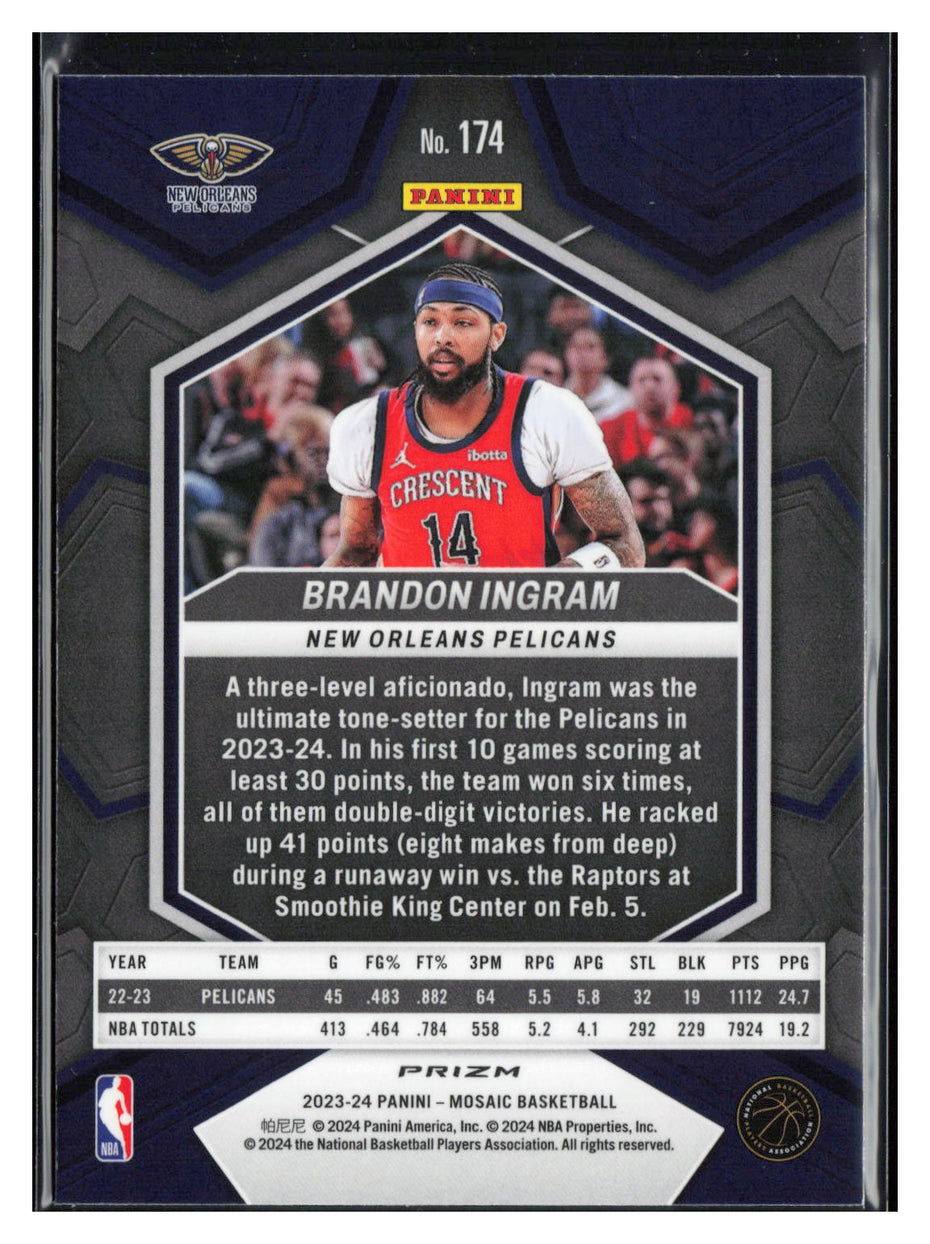 2023-24 Panini Mosaic #174 Brandon Ingram Reactive Blue