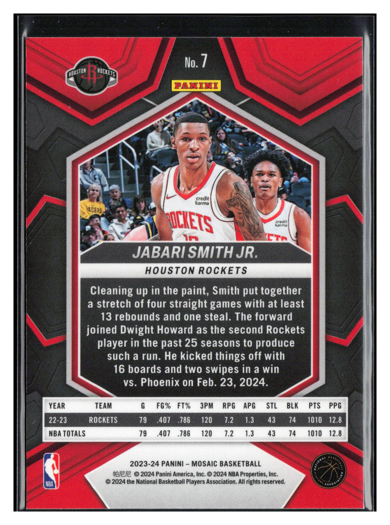 2023-24 Panini Mosaic #7 Jabari Smith Jr.