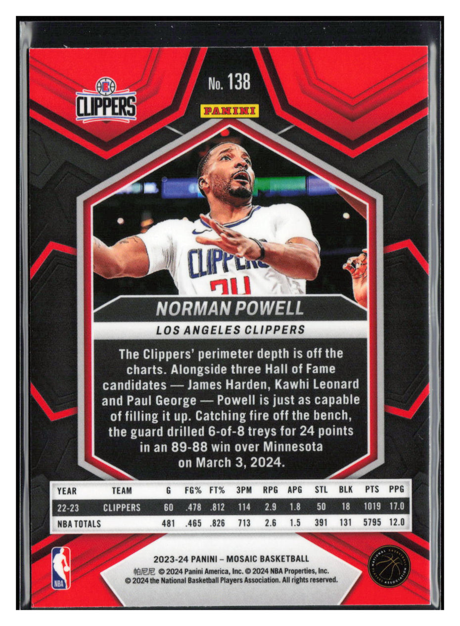 2023-24 Panini Mosaic #138 Norman Powell