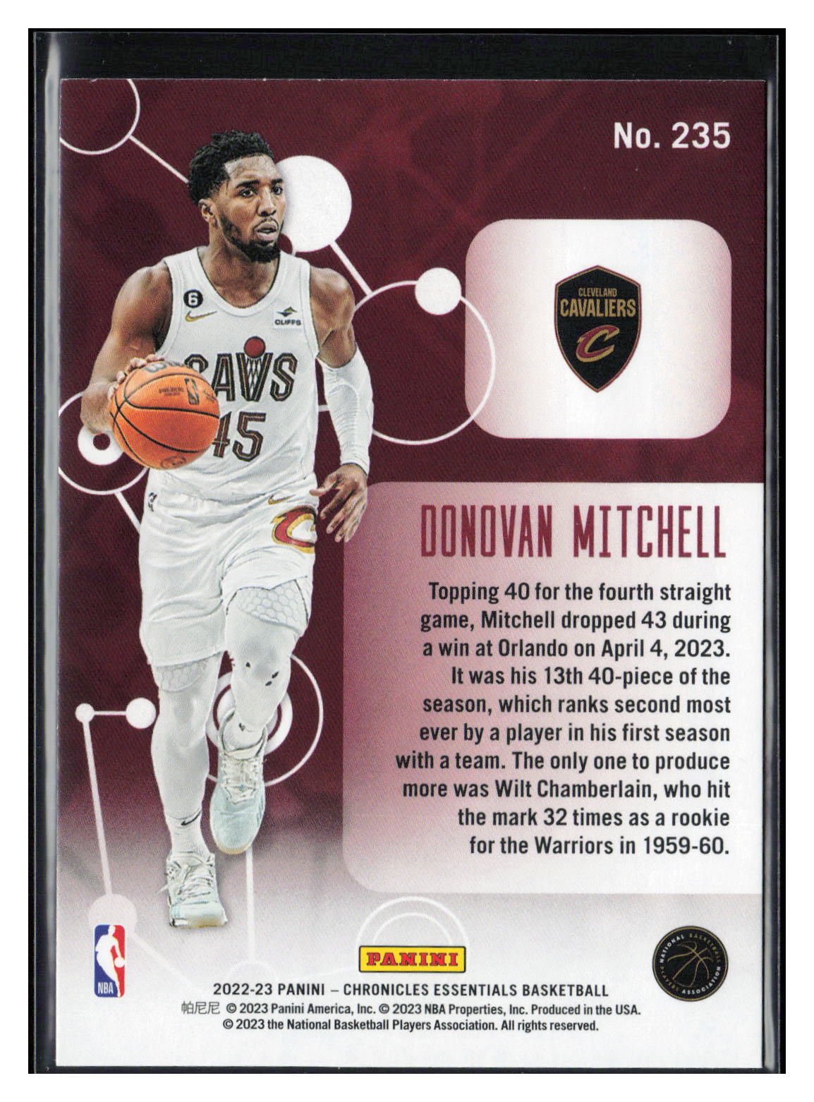 2022-23 Panini Chronicles #235 Donovan Mitchell