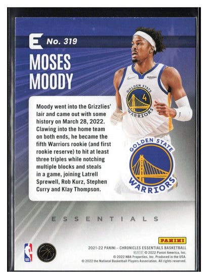 2021-22 Panini Chronicles #319 Moses Moody Pink