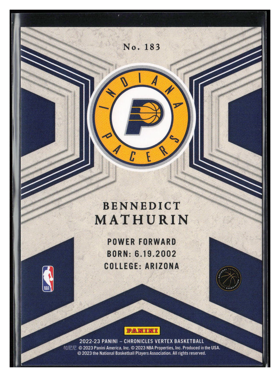 2022-23 Panini Chronicles #183 Bennedict Mathurin Pink