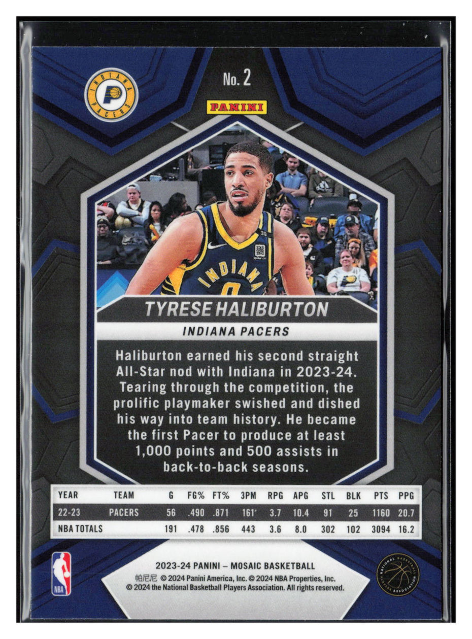 2023-24 Panini Mosaic #2 Tyrese Haliburton