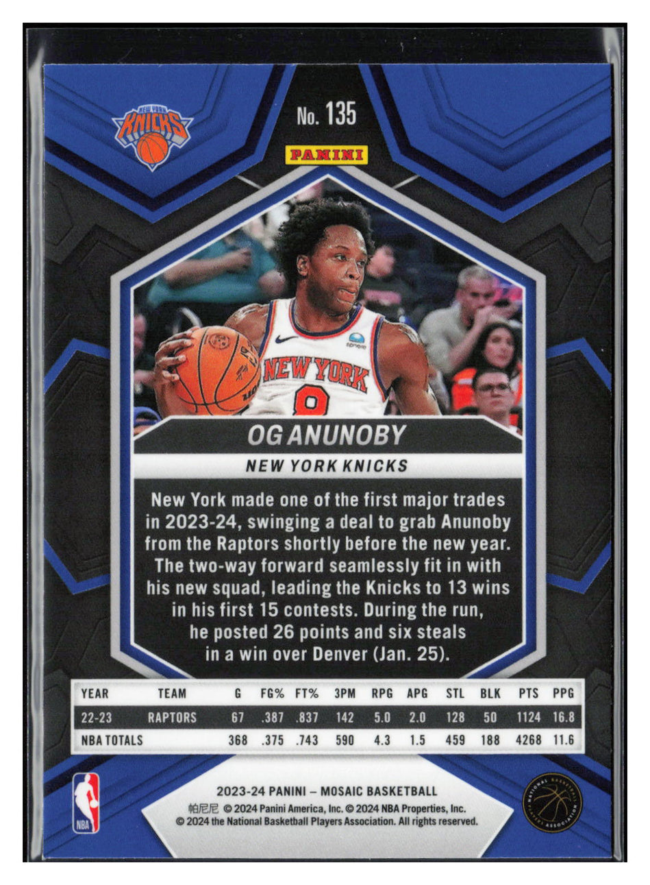 2023-24 Panini Mosaic #135 OG Anunoby