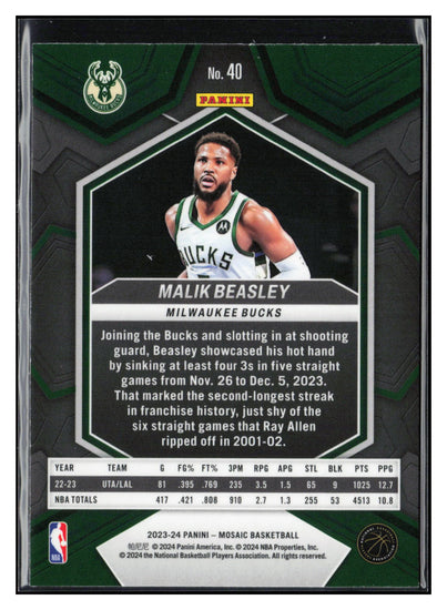 2023-24 Panini Mosaic #40 Malik Beasley