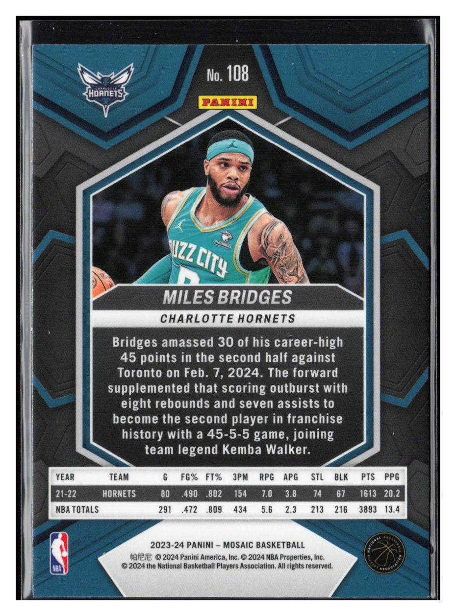 2023-24 Panini Mosaic #108 Miles Bridges