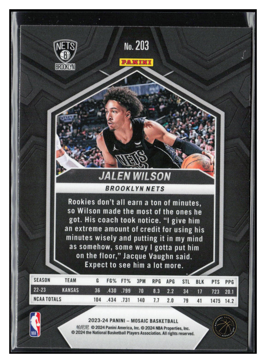 2023-24 Panini Mosaic #203 Jalen Wilson