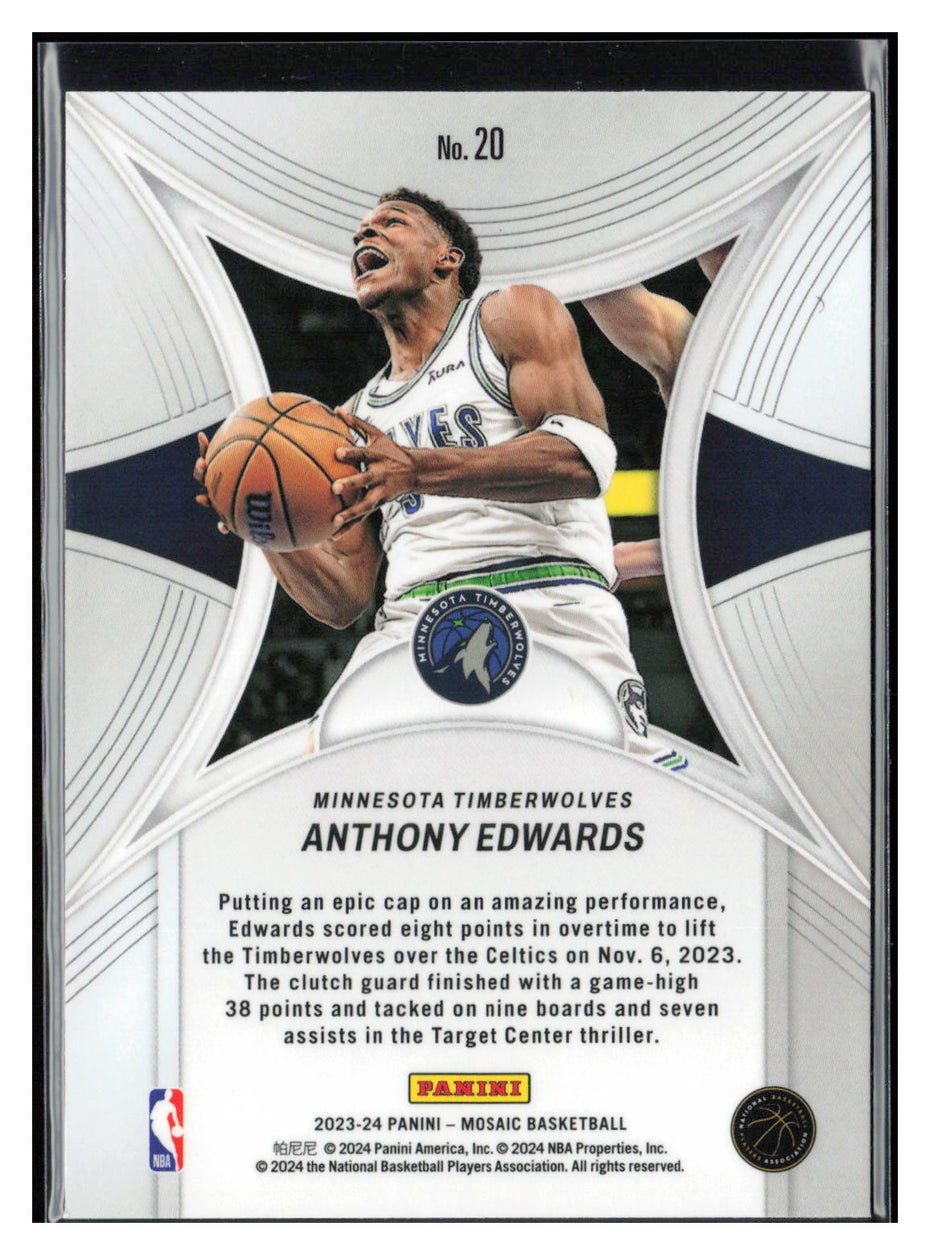 2023-24 Panini Mosaic #20 Anthony Edwards Epic Performers