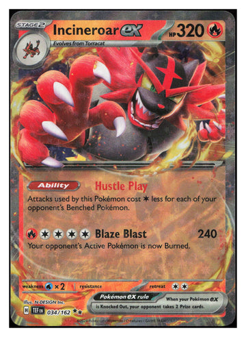 
SV05: Temporal Forces #034/162 Incineroar ex