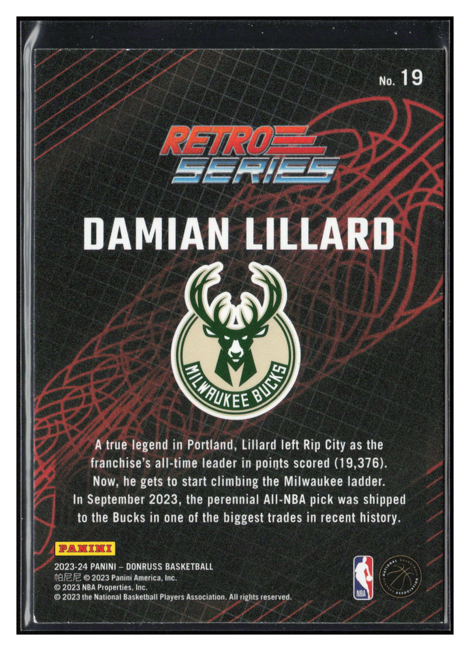 2023-24 Donruss #19 Damian Lillard Retro Series Press Proof