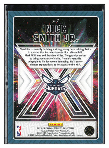 2023-24 Donruss #7 Nick Smith Jr. Great X-Pectations