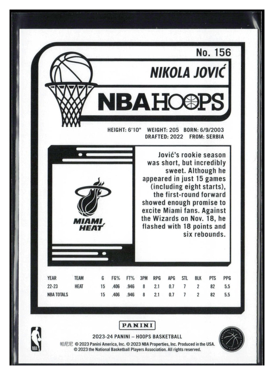 2023-24 Hoops #156 Nikola Jovic Blue