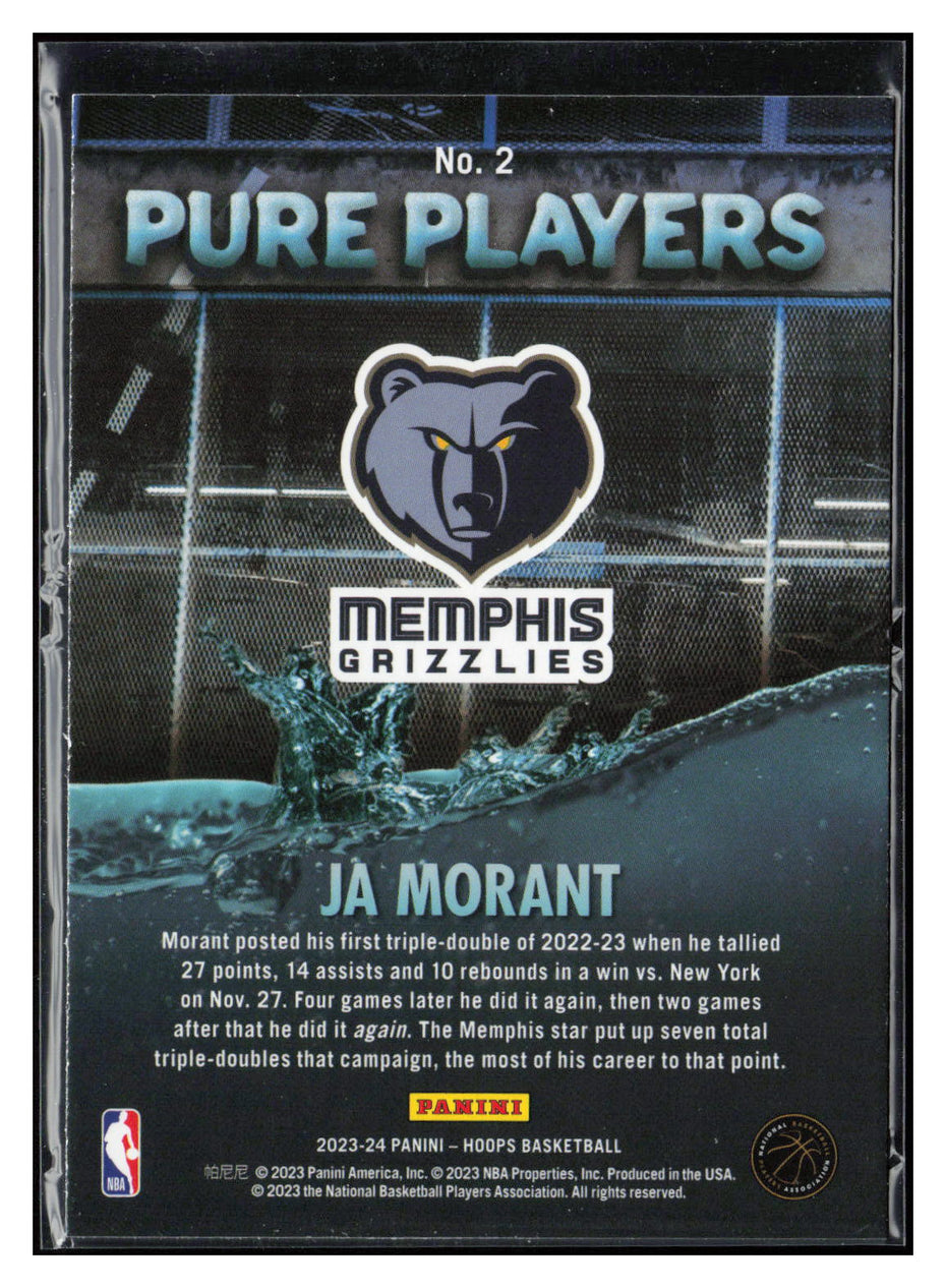 2023-24 Hoops #2 Ja Morant Pure Players Holo