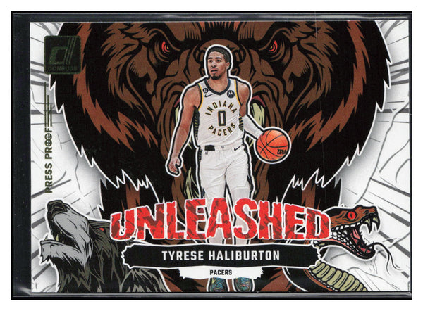 2023-24 Donruss #13 Tyrese Haliburton Unleashed Press Proof