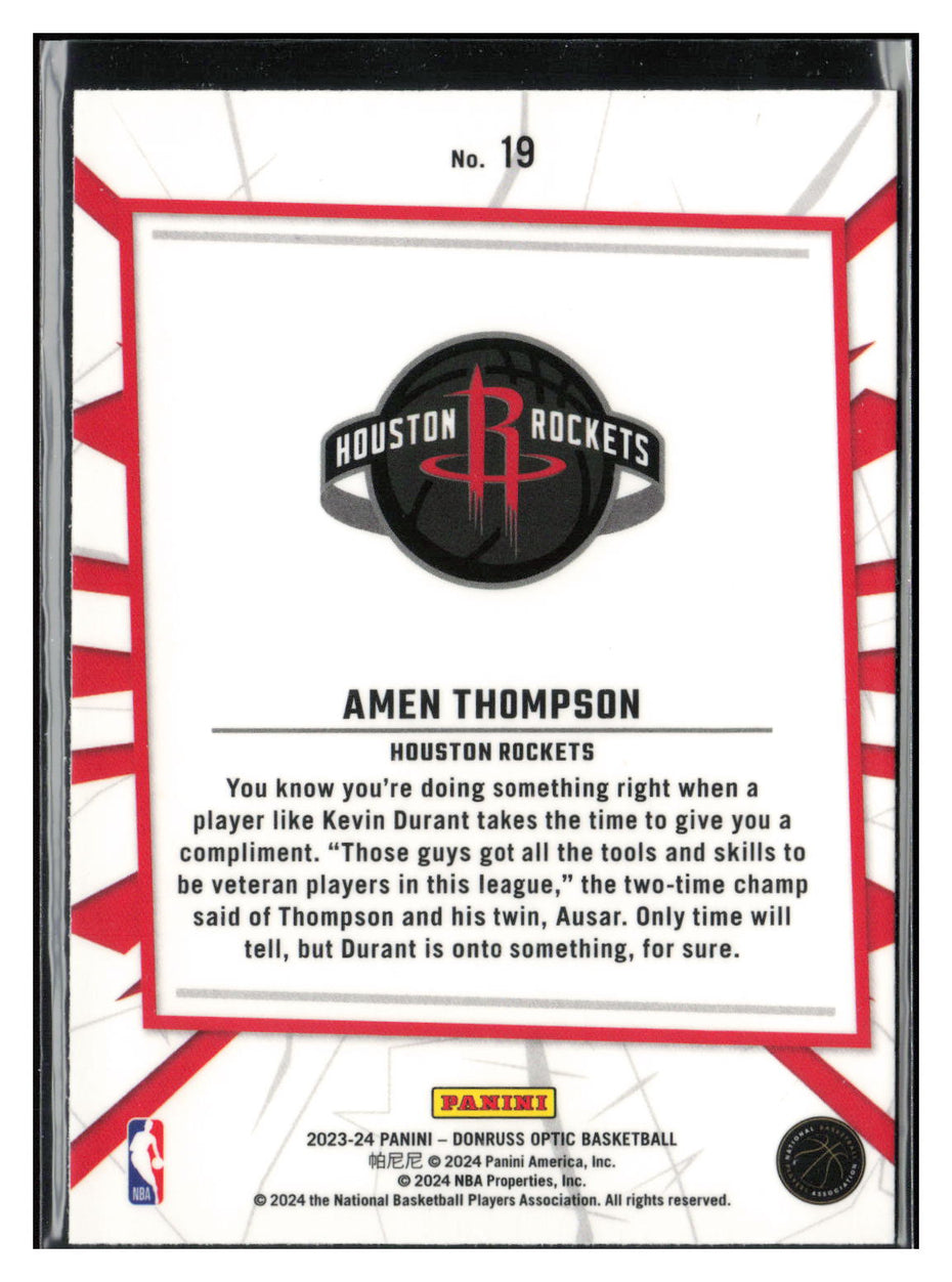 2023-24 Donruss Optic #19 Amen Thompson My House