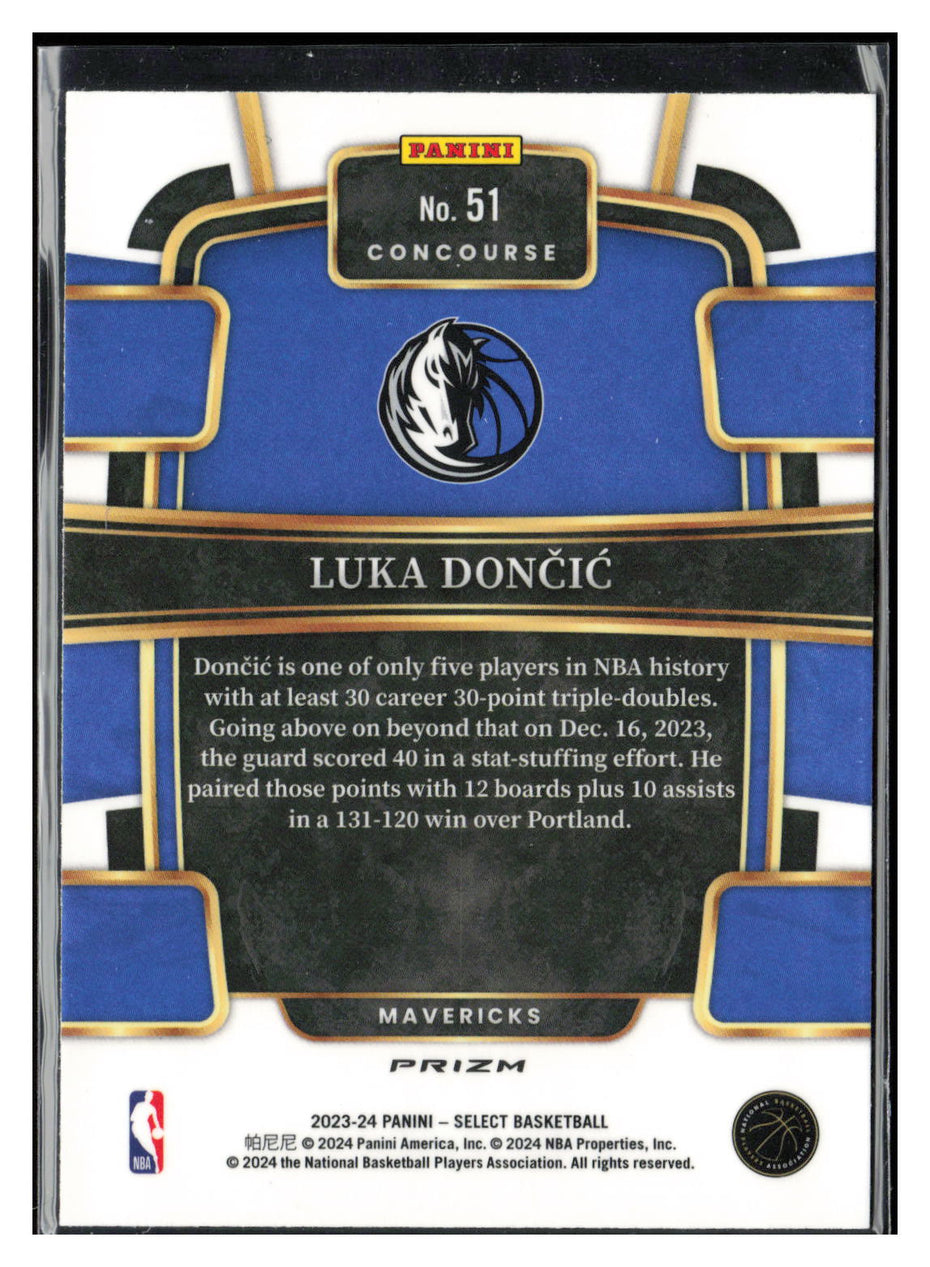 2023-24 Panini Select #51 Luka Doncic Green White Purple Prizms