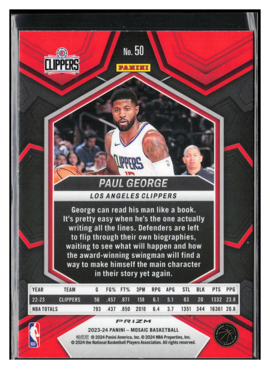 2023-24 Panini Mosaic #50 Paul George Silver