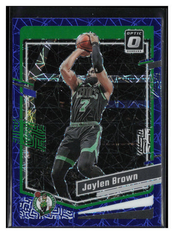 2023-24 Donruss Optic #113 Jaylen Brown Blue Velocity