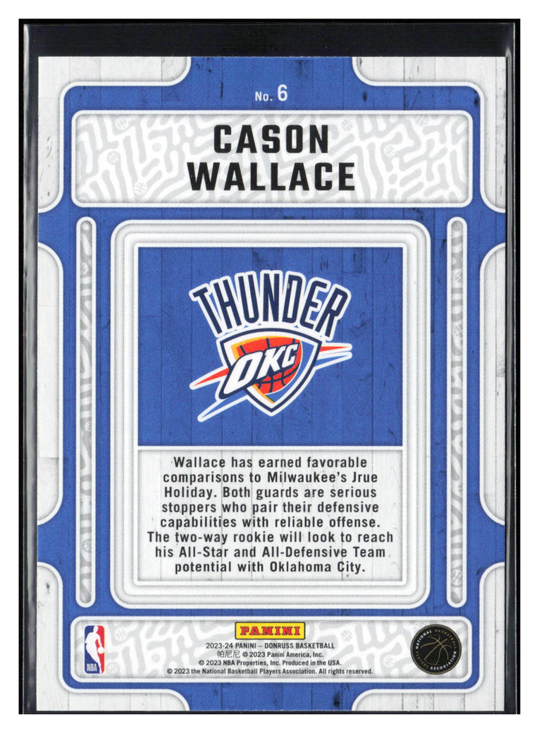 2023-24 Donruss #6 Cason Wallace Hardwood Masters Press Proof