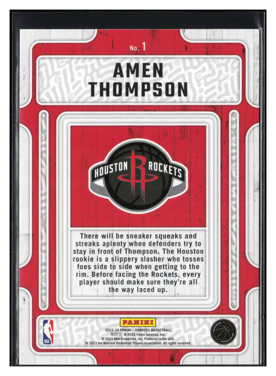 2023-24 Donruss #1 Amen Thompson Hardwood Masters