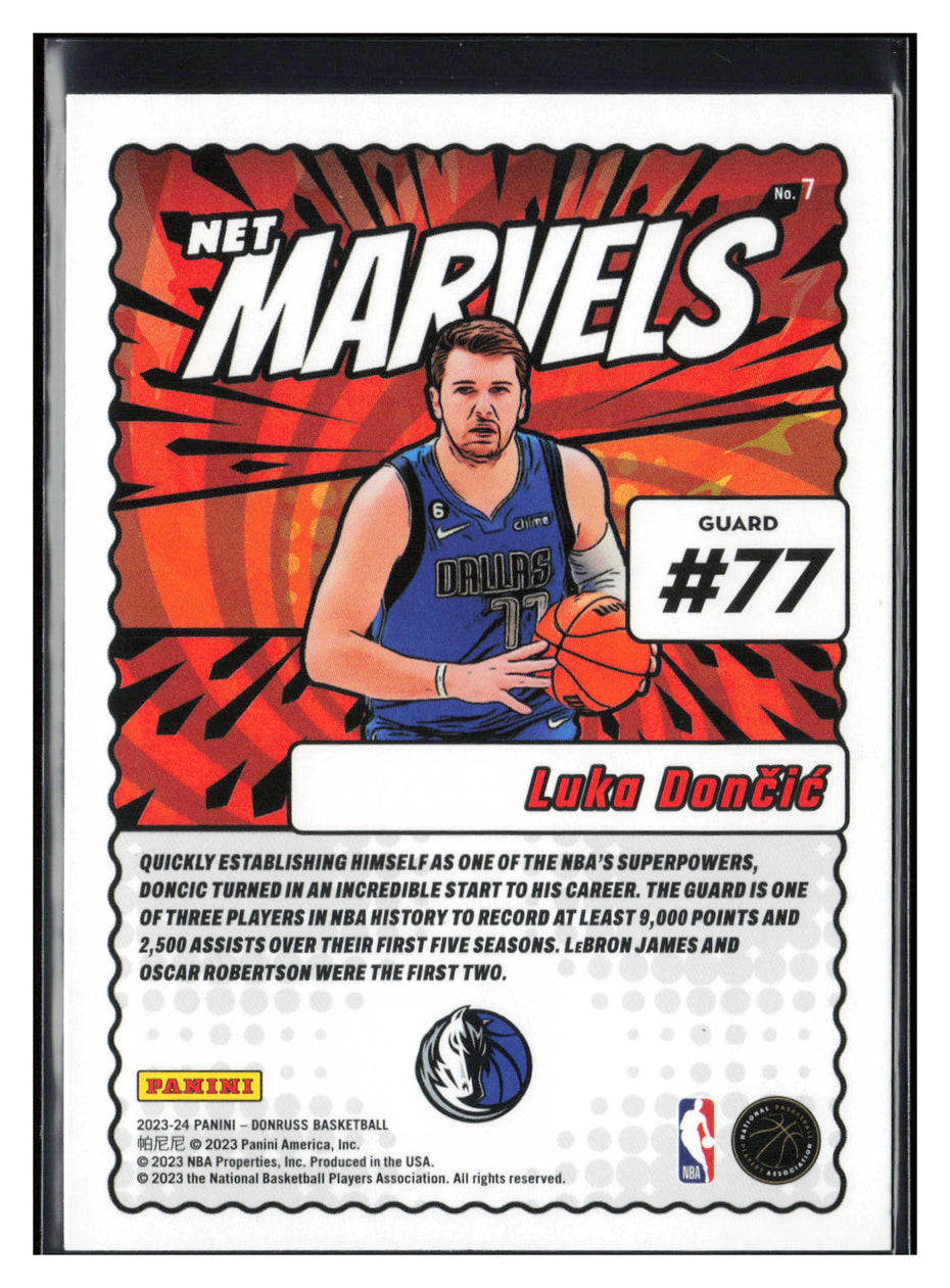 2023-24 Donruss #7 Luka Doncic Net Marvels Press Proof