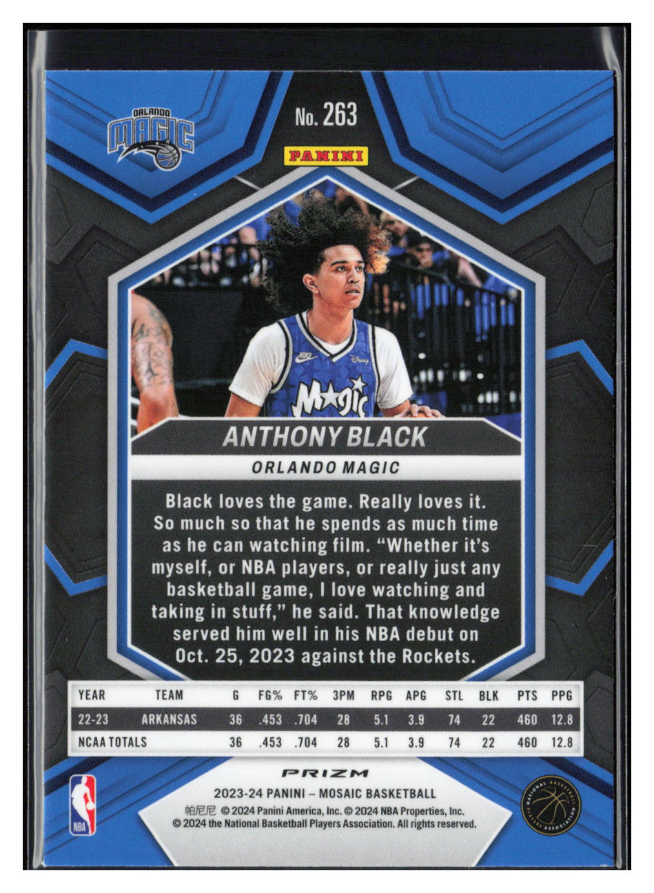 2023-24 Panini Mosaic #263 Anthony Black Reactive Blue