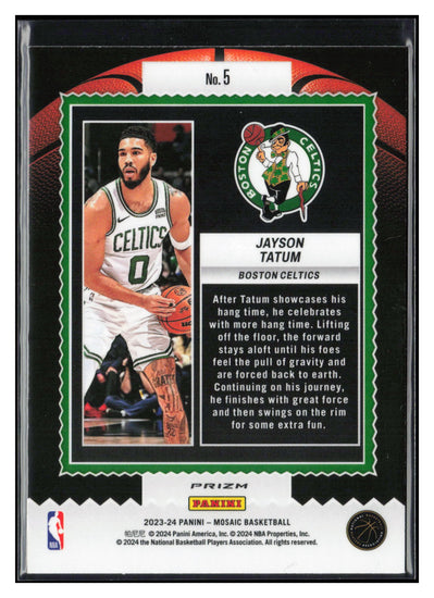 2023-24 Panini Mosaic #5 Jayson Tatum Jam Masters Mosaic Green