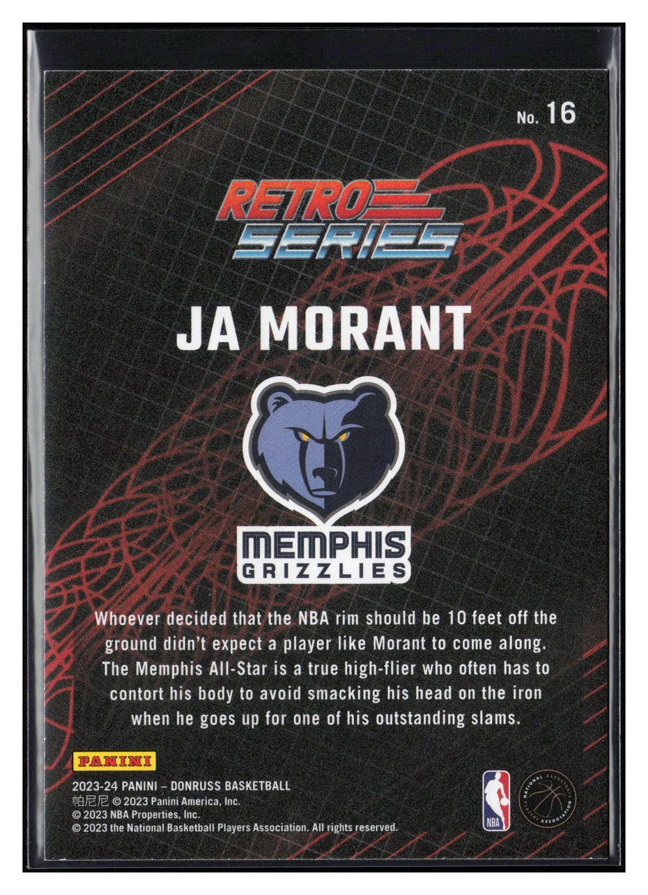 2023-24 Donruss #16 Ja Morant Retro Series Purple Press Proof