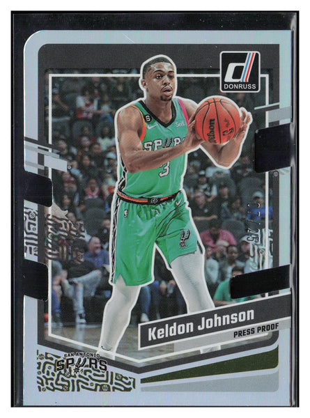 2023-24 Donruss #50 Keldon Johnson Gold Die Cut Press Proof #/25