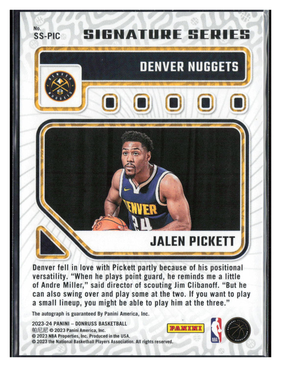 2023-24 Donruss #SS-PIC Jalen Pickett Signature Series