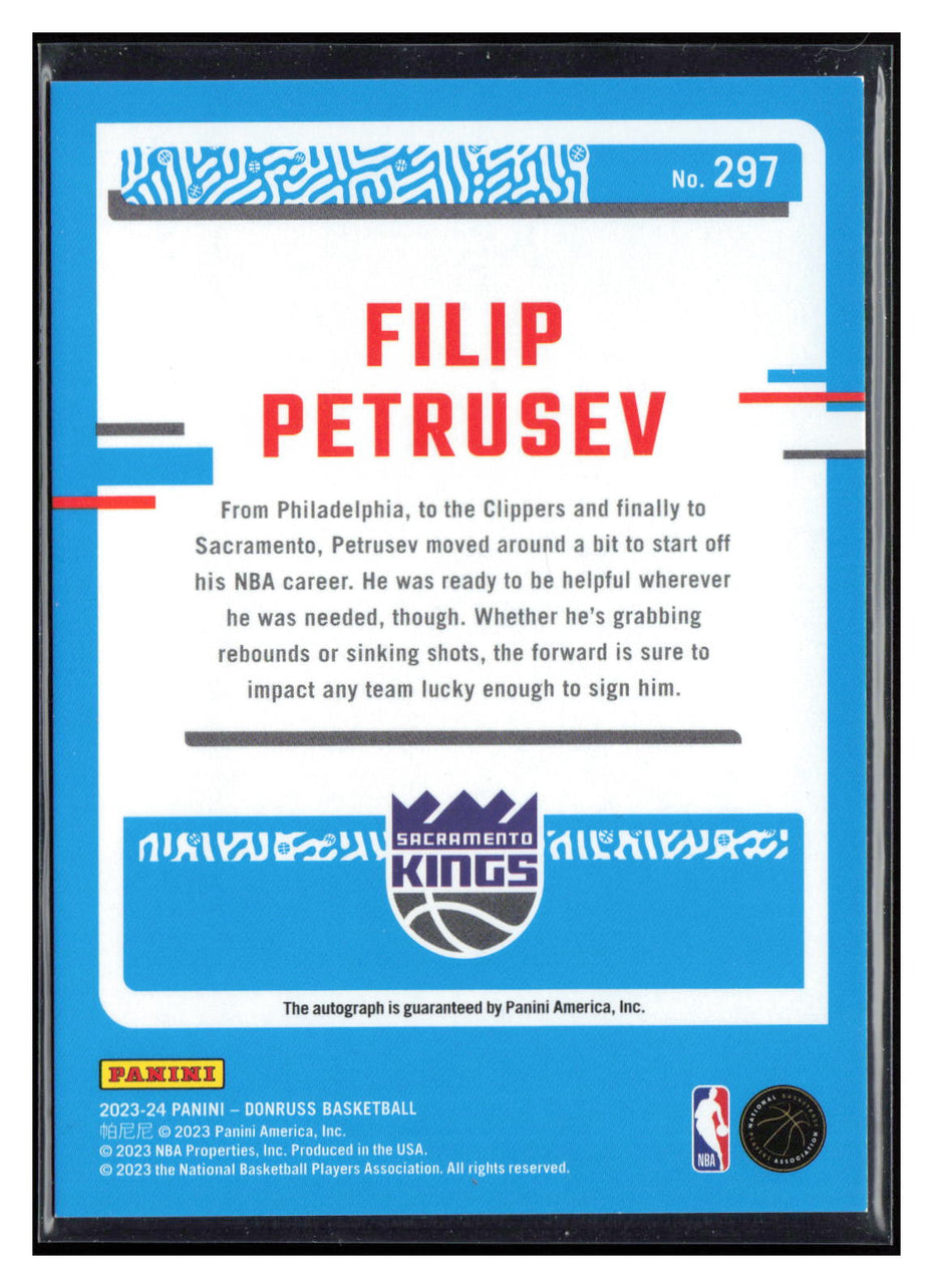 2023-24 Donruss #297 Filip Petrusev Rated Rookies Signatures Choice