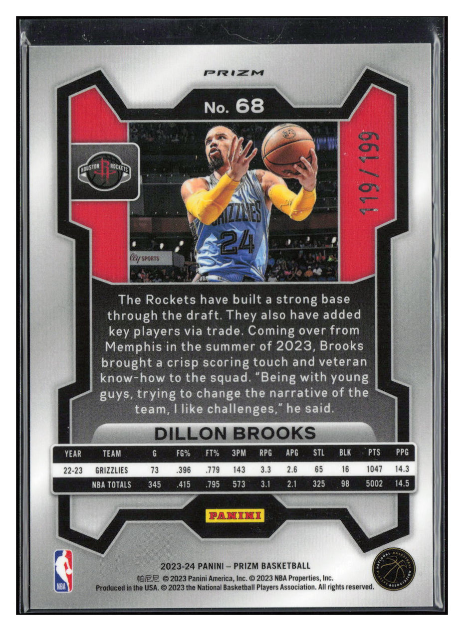 2023-24 Panini Prizm #68 Dillon Brooks Prizms Blue #/199