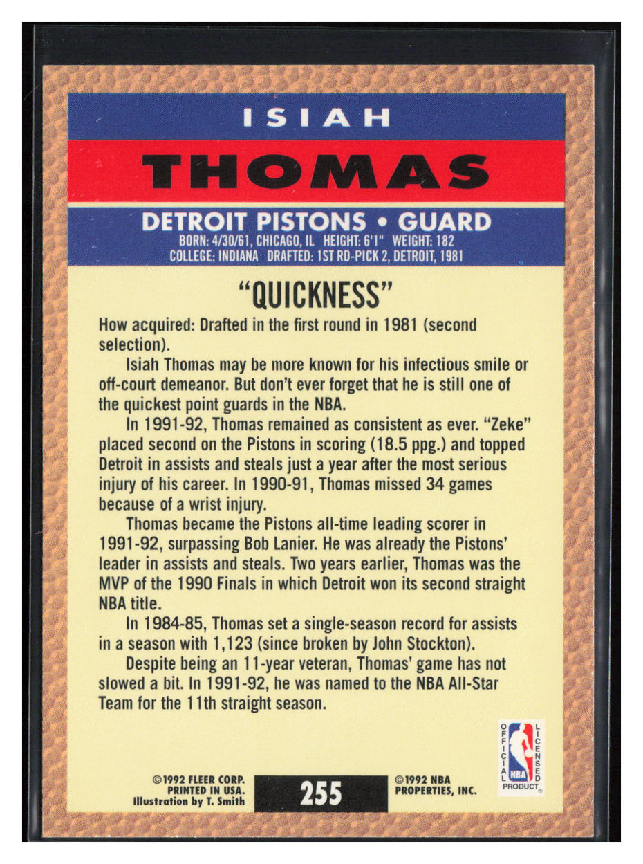 1992-93 Fleer #255 Isiah Thomas