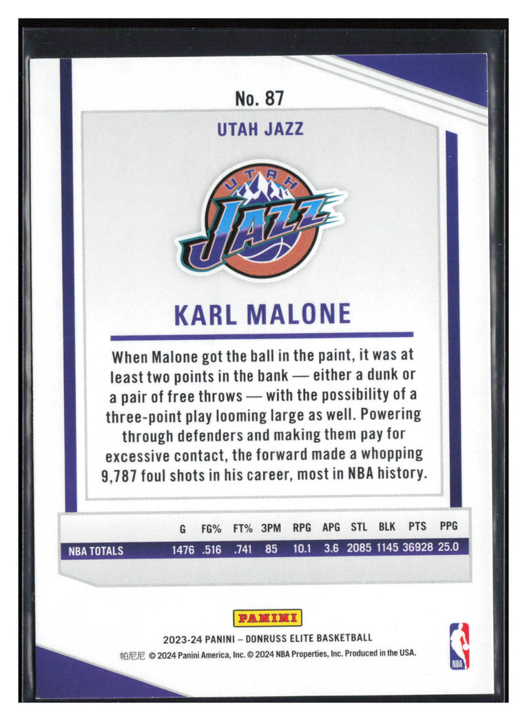 2023-24 Donruss Elite #87 Karl Malone Orange