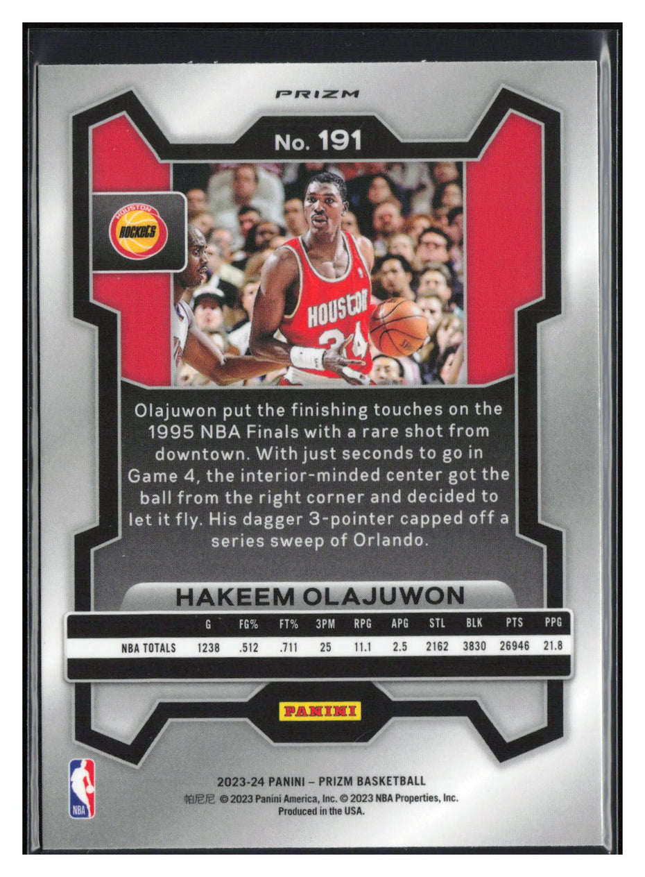 2023-24 Panini Prizm #191 Hakeem Olajuwon Prizms Green