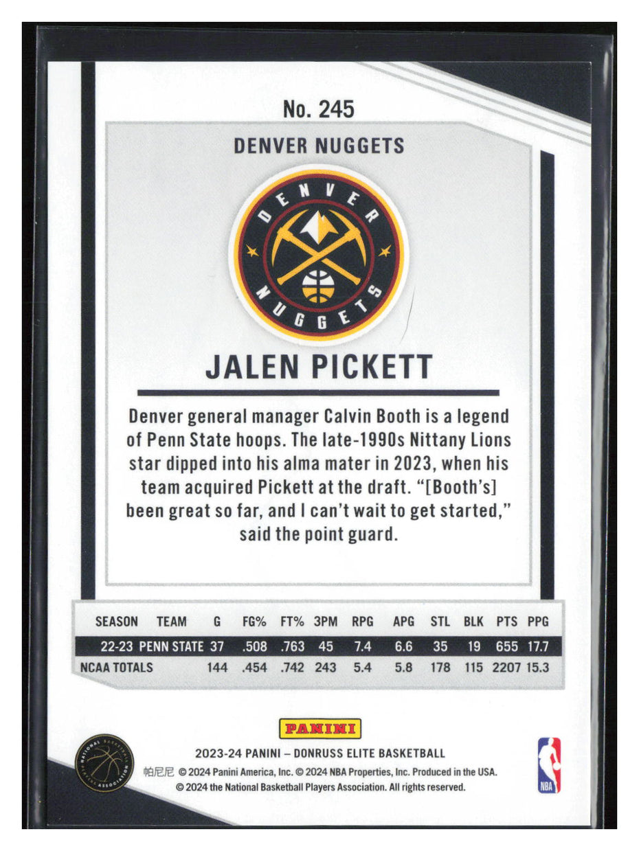 2023-24 Donruss Elite #245 Jalen Pickett Blue #/99