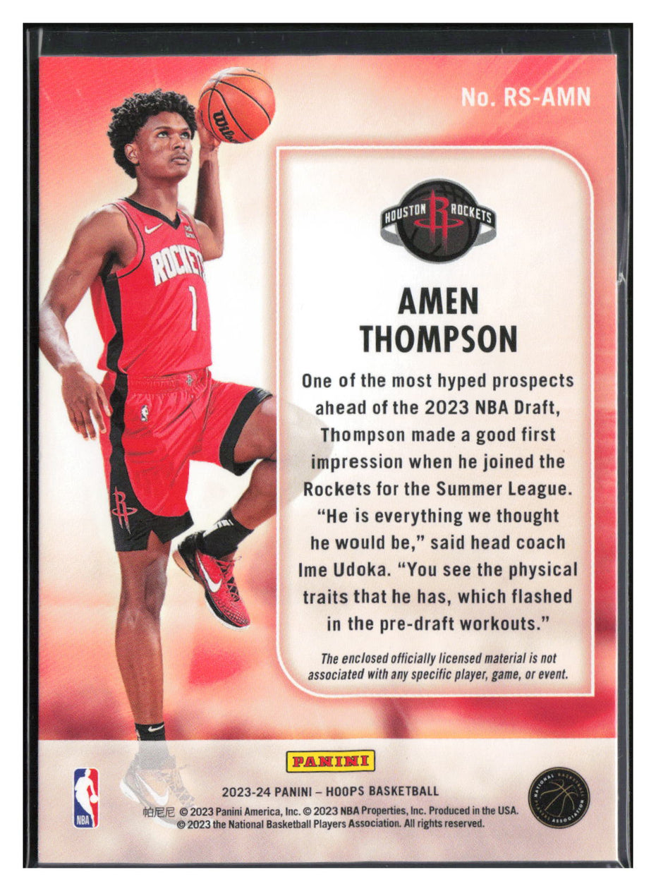 2023-24 Hoops #RS-AMN Amen Thompson Rise n Shine Memorabilia