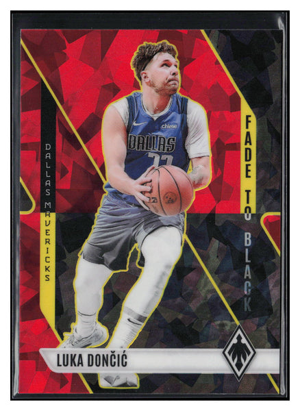 2023-24 Panini Phoenix #18 Luka Doncic Fade To Black Phoenix Red Ice