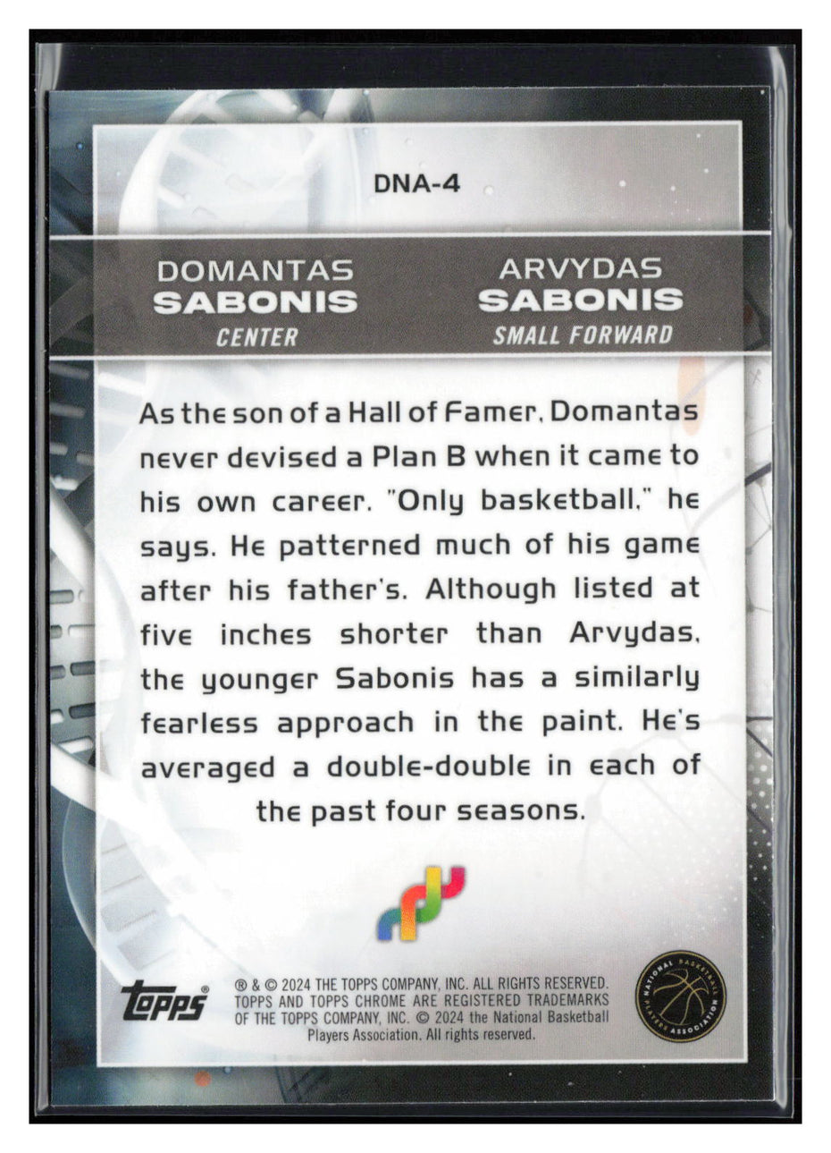 2023-24 Topps Chrome #DNA-4 Domantas Sabonis / Arvydas Sabonis DNA