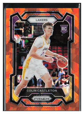 2023-24 Panini Prizm #287 Colin Castleton Prizms Orange Ice