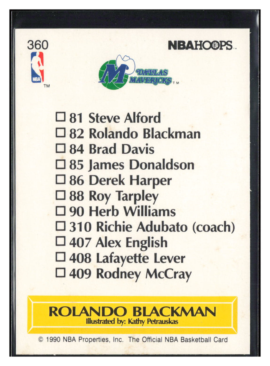 1990-91 Hoops #360 Rolando Blackman