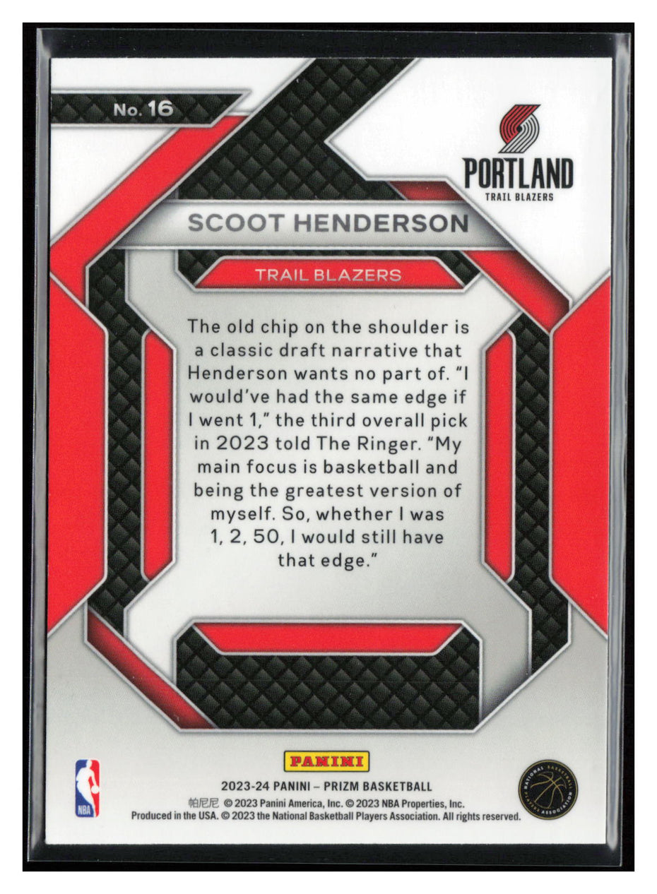 2023-24 Panini Prizm #16 Scoot Henderson Emergent