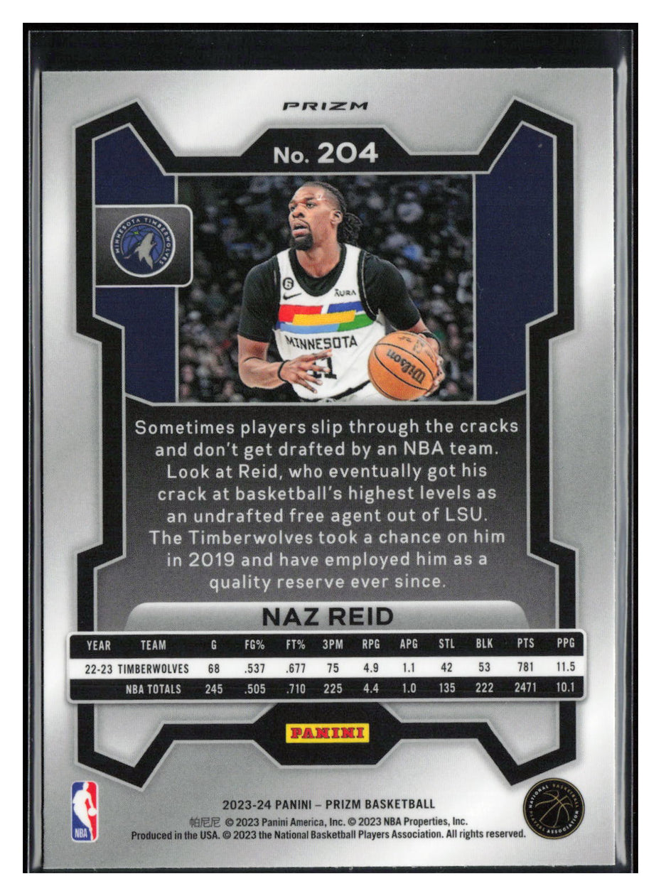 2023-24 Panini Prizm #204 Naz Reid Prizms Silver