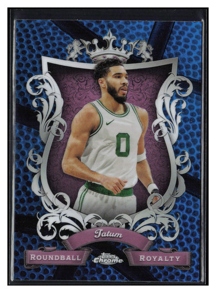 23-24 Topps Chrome #RR-7 Jayson Tatum Roundball Refractor Blue Basketball