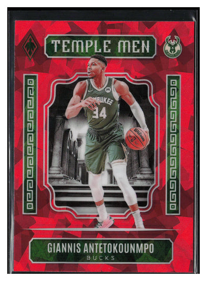 2023-24 Panini Phoenix #18 Giannis Antetokounmpo Temple Men Phoenix Red Ice