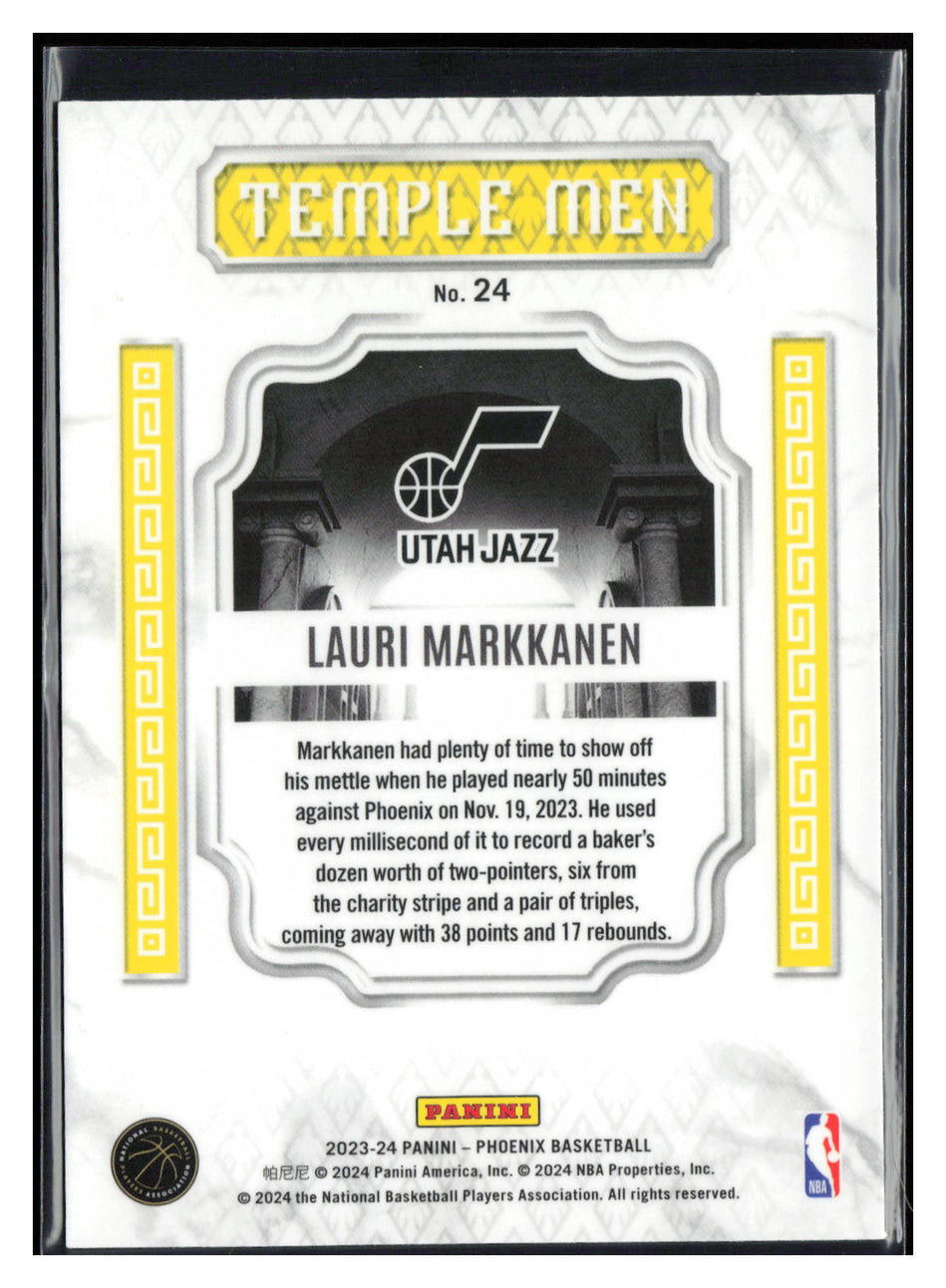 2023-24 Panini Phoenix #24 Lauri Markkanen Temple Men Phoenix Red Ice